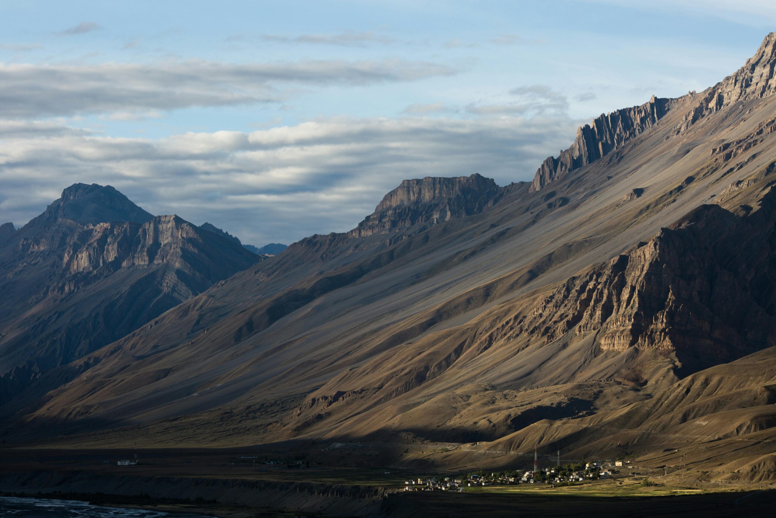 Bikers parked at high altitude pass in Spiti